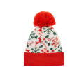 Gebreide jacquard kerstmuts met pompon voor meisjes en jongens